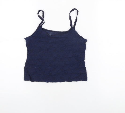 Womens UK Size 12 Marks and Spencer Blue Cropped T-Shirt