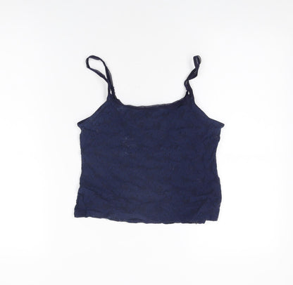 Womens UK Size 12 Marks and Spencer Blue Cropped T-Shirt