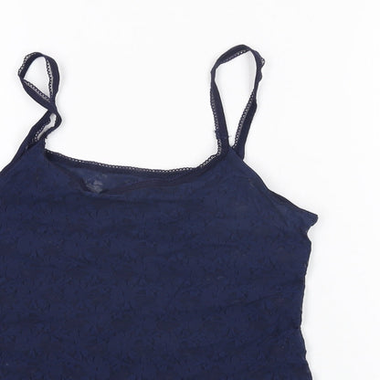 Womens UK Size 12 Marks and Spencer Blue Cropped T-Shirt