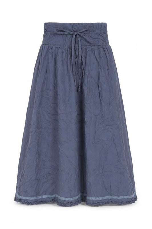 Miz Dee Womens Blue Polyester Swing Skirt Size L Drawstring