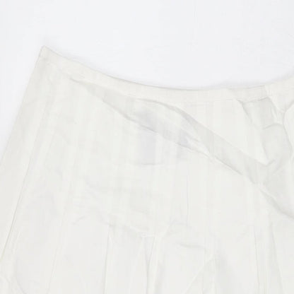 Jones New York Womens White Floral Cotton Swing Skirt Size 8 Zip