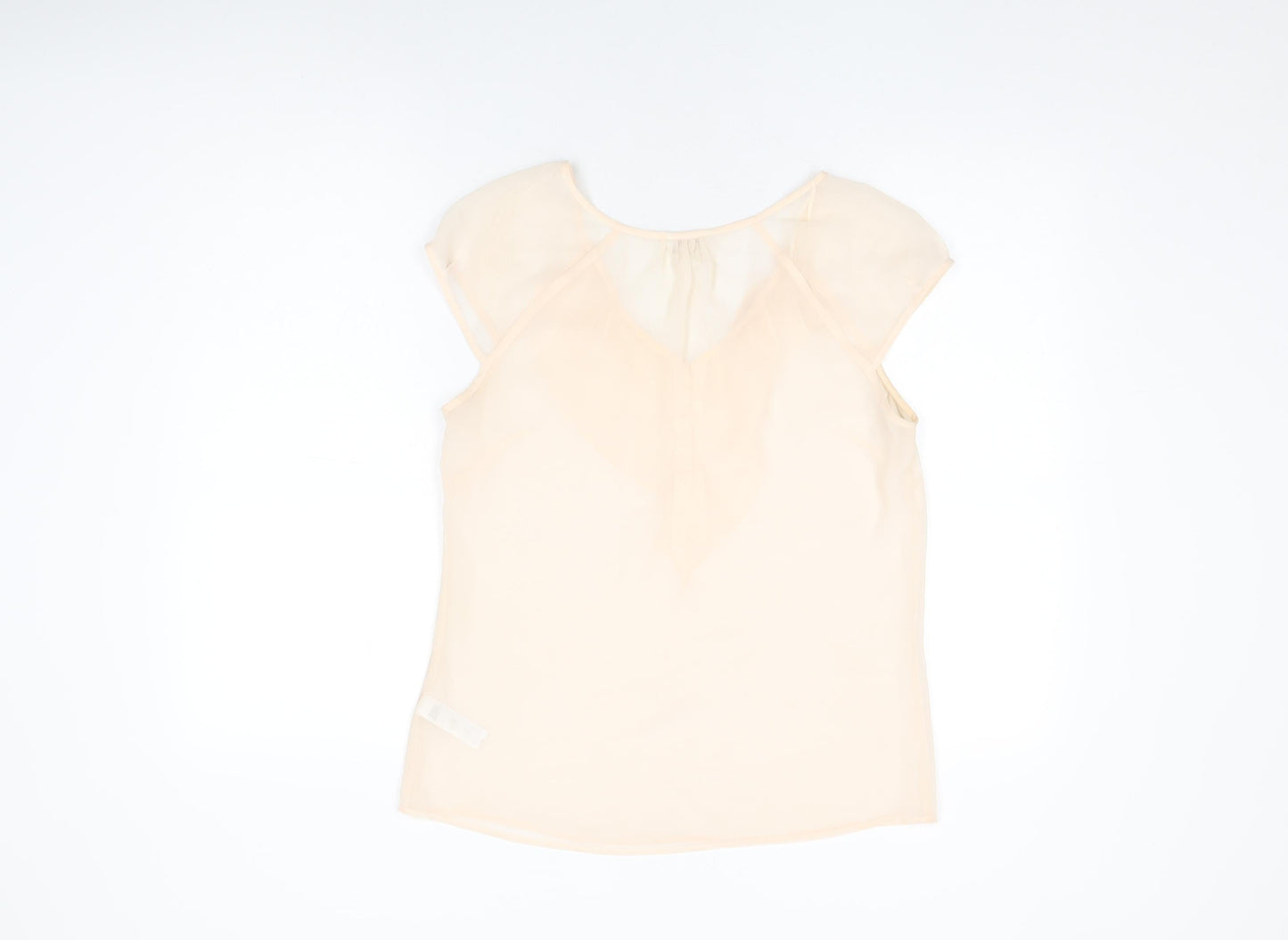 Monsoon Womens Pink Polyester Basic Blouse Size 12 V-Neck
