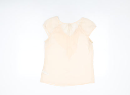 Monsoon Womens Pink Polyester Basic Blouse Size 12 V-Neck