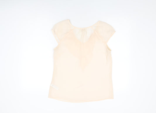 Monsoon Womens Pink Polyester Basic Blouse Size 12 V-Neck