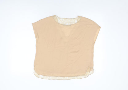 Womens UK Size S Zara Beige Basic Blouse