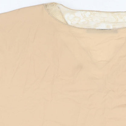 Womens UK Size S Zara Beige Basic Blouse