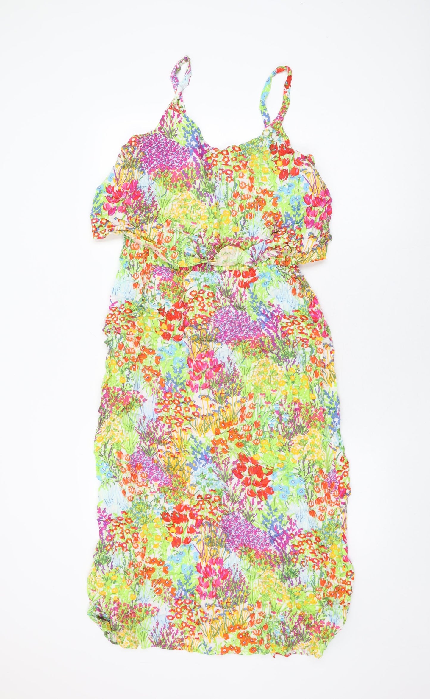 Capsule Womens Multicoloured Floral Viscose Shift Size 14 Round Neck Pullover