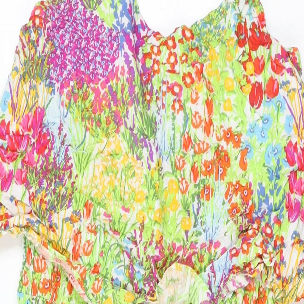 Capsule Womens Multicoloured Floral Viscose Shift Size 14 Round Neck Pullover