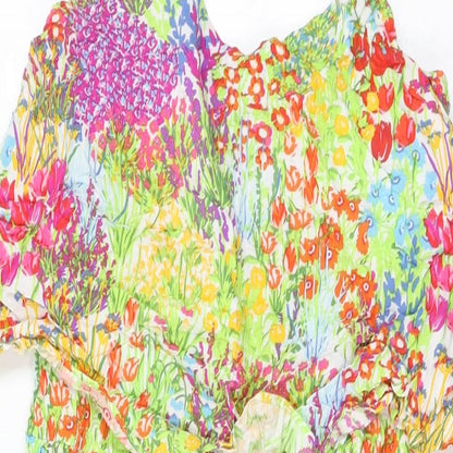 Capsule Womens Multicoloured Floral Viscose Shift Size 14 Round Neck Pullover