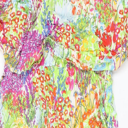 Capsule Womens Multicoloured Floral Viscose Shift Size 14 Round Neck Pullover