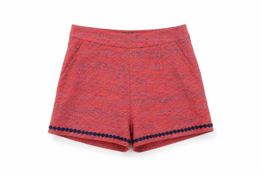 Ello Womens Pink Geometric Polyester Basic Shorts Size S L3 in Regular Zip