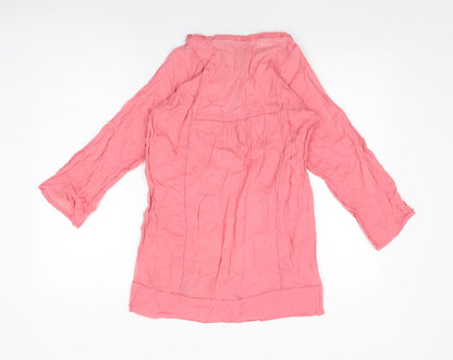 Zara Womens Pink Cotton Basic T-Shirt Size S Round Neck