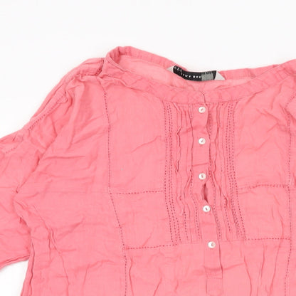Zara Womens Pink Cotton Basic T-Shirt Size S Round Neck