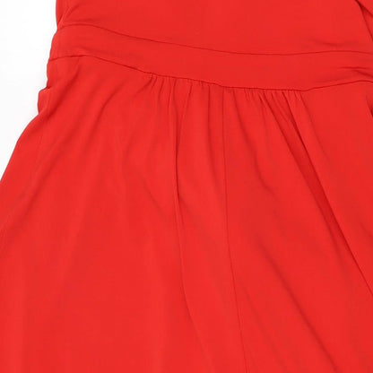 Truth & Fable Womens Red Polyester Shift Size S Off the Shoulder Tie