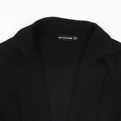 Womens UK Size 10 PRETTYLITTLETHING Black Jacket