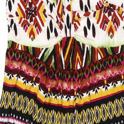 Intermission Womens Multicoloured Geometric Polyester Maxi Size 14 Halter Tie