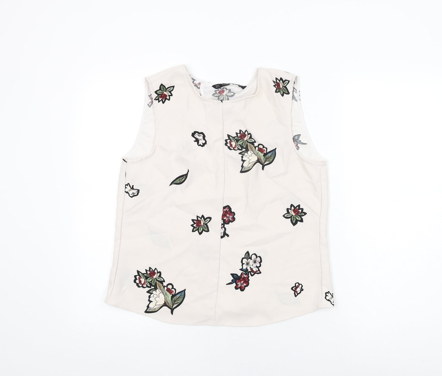Womens UK Size S Zara Ivory Basic Blouse