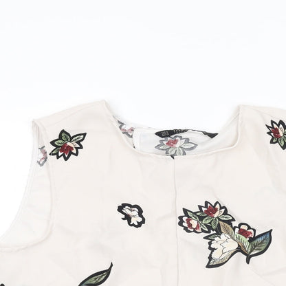 Womens UK Size S Zara Ivory Basic Blouse