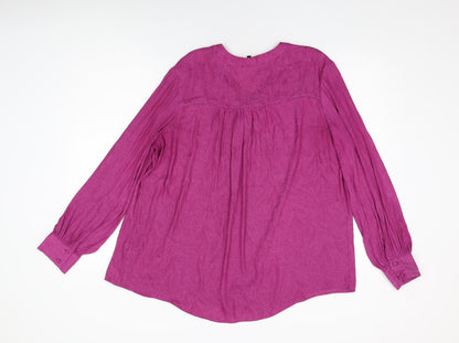 Womens UK Size 16 NEXT Purple Basic Blouse