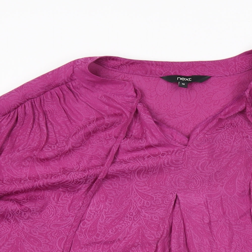 Womens UK Size 16 NEXT Purple Basic Blouse