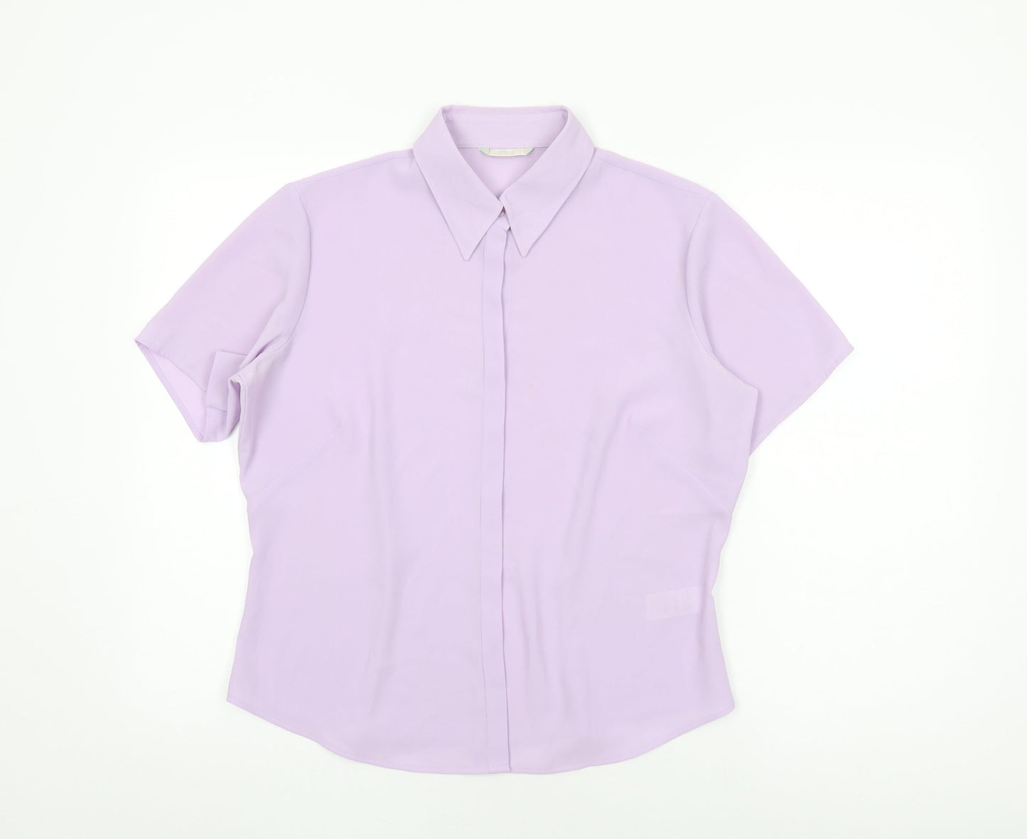 Womens UK Size 14 Marks and Spencer Purple Basic Button-Up