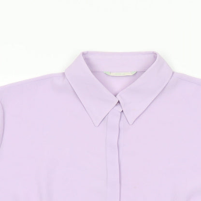 Womens UK Size 14 Marks and Spencer Purple Basic Button-Up