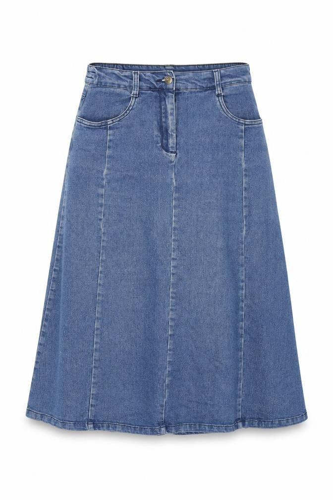 Womens UK Size 10 Cotton Traders Swing Denim Skirt