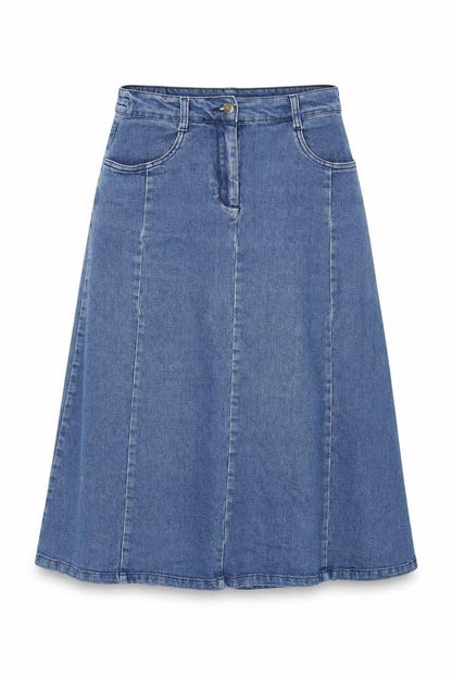Womens UK Size 10 Cotton Traders Swing Denim Skirt