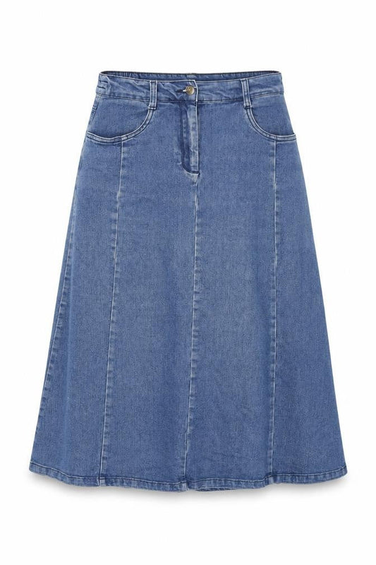 Womens UK Size 10 Cotton Traders Swing Denim Skirt