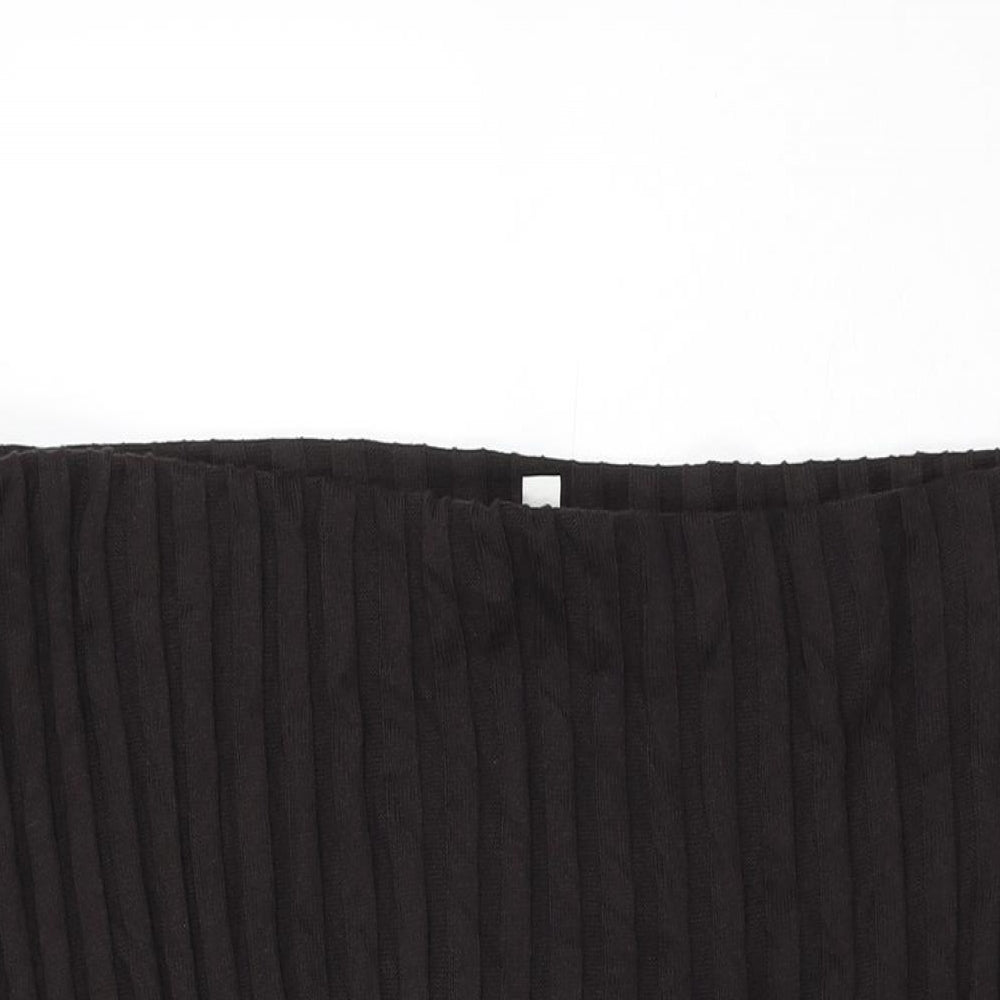 Marks and Spencer Womens Brown Cotton Flare Skirt Size 24