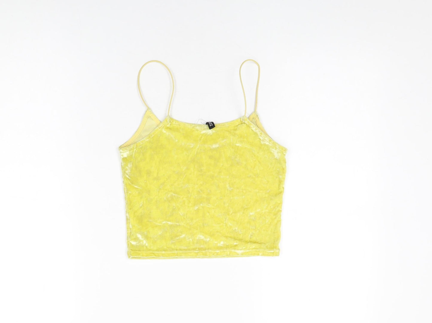 Womens UK Size XS H&M Yellow Cropped T-Shirt