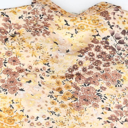 Womens UK Size M Mango Beige Basic Button-Up