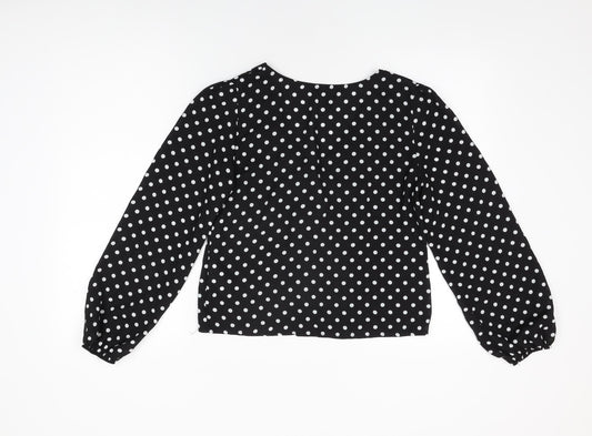 Womens UK Size 8 New Look Black Basic Button-Up