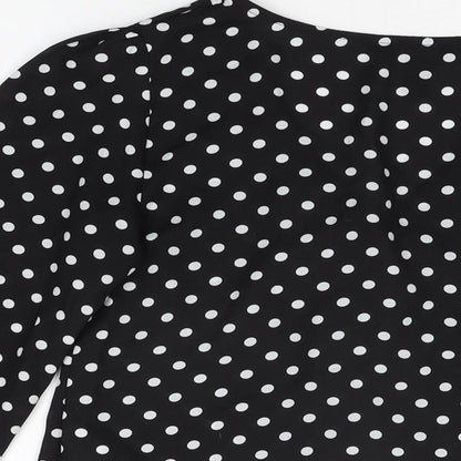 Womens UK Size 8 New Look Black Basic Button-Up