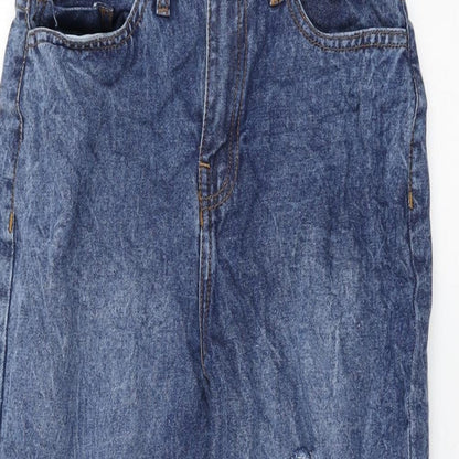 Pep&Co Girls Blue Cotton Skinny Jeans Size 10-11 Years L25 in Regular Zip