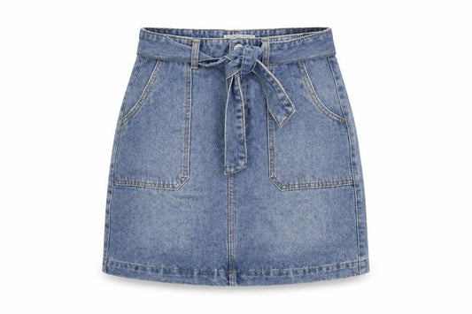 Denim 365 Womens Blue Cotton A-Line Skirt Size 10 Zip