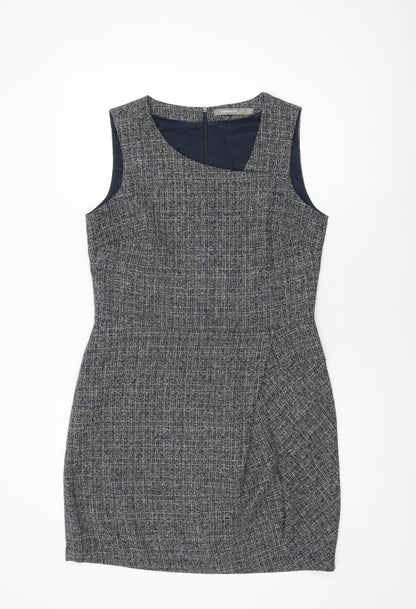 Sandwich Womens Grey Polyester Shift Size 10 V-Neck Zip