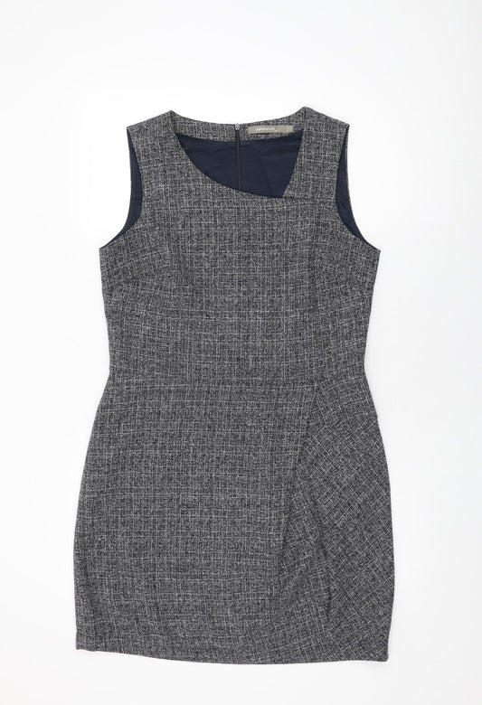 Sandwich Womens Grey Polyester Shift Size 10 V-Neck Zip
