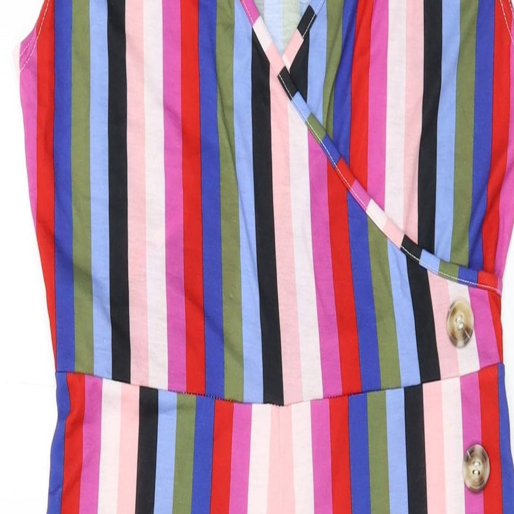 Luna Loves Womens Multicoloured Striped Viscose Jumpsuit One-Piece Size 12 L22 in Pullover