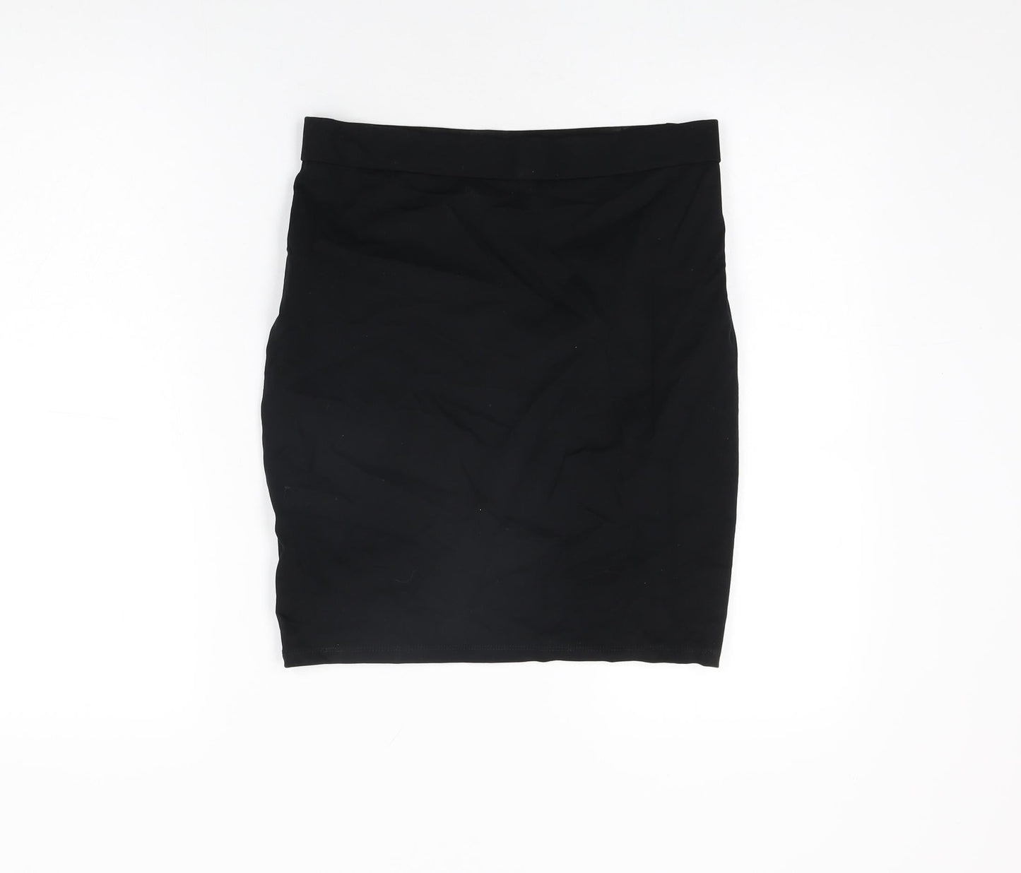 Marks and Spencer Girls Black Viscose Mini Skirt Size 16 Years Regular Pull On