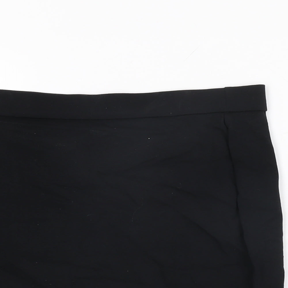 Marks and Spencer Girls Black Viscose Mini Skirt Size 16 Years Regular Pull On