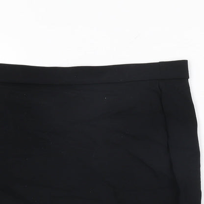 Marks and Spencer Girls Black Viscose Mini Skirt Size 16 Years Regular Pull On