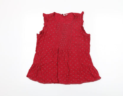 Womens UK Size 6 NEXT Red Basic T-Shirt