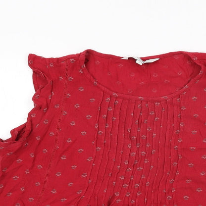Womens UK Size 6 NEXT Red Basic T-Shirt