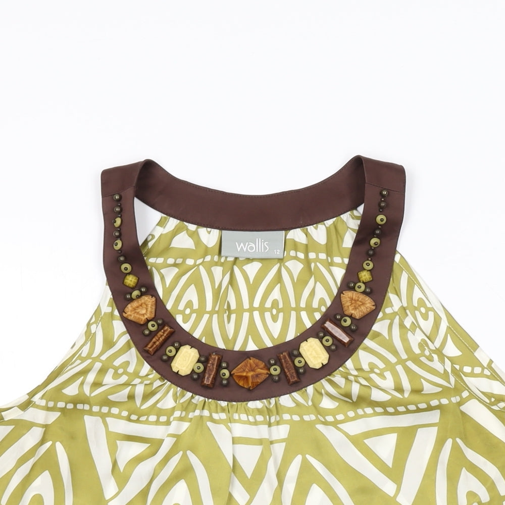 Womens UK Size 12 Wallis Green Basic Blouse