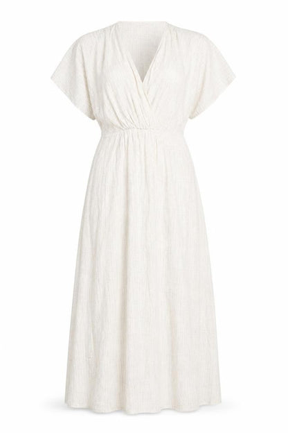 Addax Womens Beige Polyester A-Line Size 8 V-Neck Zip