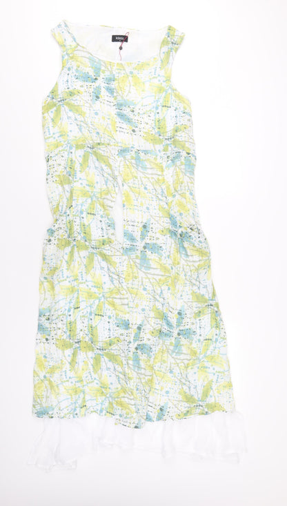 Klass Womens Multicoloured Geometric Viscose A-Line Size 12 Round Neck Pullover