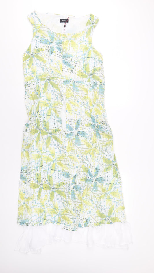 Klass Womens Multicoloured Geometric Viscose A-Line Size 12 Round Neck Pullover