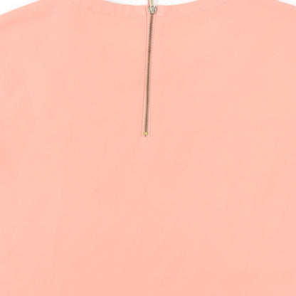 Oasis Womens Pink Polyester Basic T-Shirt Size 12 Round Neck