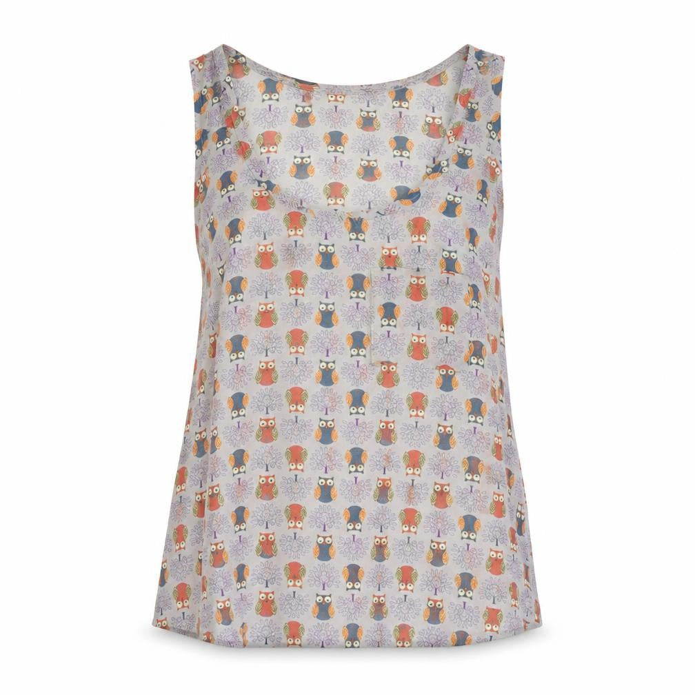 Pins & Needles Womens Grey Geometric Polyester Basic Tank Size S Scoop Neck